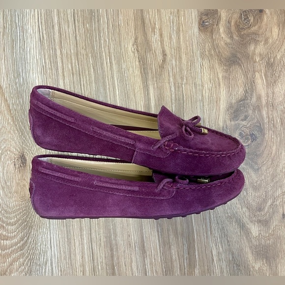 Michael Kors Daisy Purple Plum Suede Leather Moccasin Flats Shoes LNC Size 7 - Picture 5 of 6